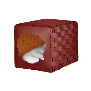 ADJ Домик для питомца Dog, 35x40xH35 см., цвет: бордо/коньяк