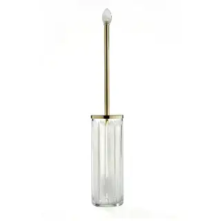 3SC Montblanc Туалетный ёршик, напольный, цвет: прозрачный хрусталь/золото 24к. Lucido