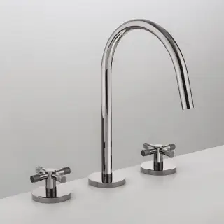 Gattoni MD Смеситель для раковины, 3 отв., ручки ALZO, с донным клапаном, цвет: хром