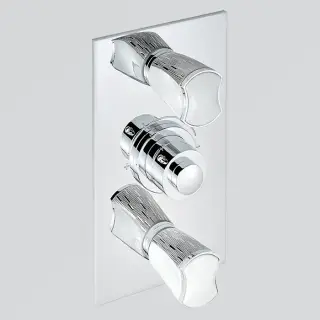THG Infini white porcelain with platinum decor Смеситель для душа встраиваемый, термостатический, с 2 запорными вентилями, внешняя часть, цвет хром