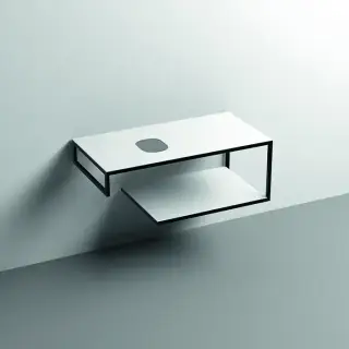 Kerasan Louise Металлическая структура для раковины 100см, подвесная, с полкой, с 1 отв., с полотенцедержателем, цвет: белый матовый