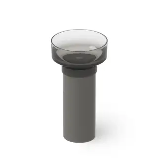 Dea Design Pedestal Basin Раковина 48х48х90см., напольная, без отв., Glasstech, прозрачная смола, цвет: Smoky Black R4