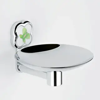 THG CAPUCINE VERT DECOR PLATINE Мыльница подвесная ø150 мм., декор зеленый, цвет: хром