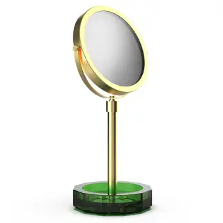 Decor Walther KR KSA Kristall Зеркало косметическое, настольное, цвет: английский зеленый/золото матовое