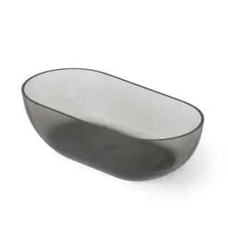 Dea Design Shadow Ванна 155х77х52см., отдельностоящая, Glasstech, прозрачная смола, цвет: Smoky Black R4