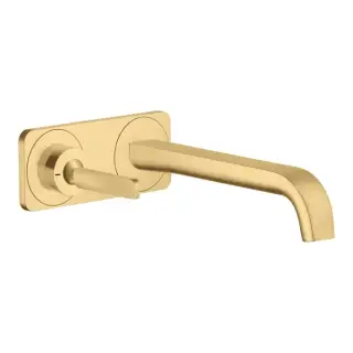 Axor Citterio E Смеситель для раковины, встраиваемый, излив: 22.1см., с панелью, цвет: шлифованное золото