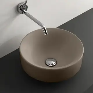 Kerasan Cento Раковина 45 см, без отв., круглая, без перелива, накладная/встраиваемая, цвет: Nocciola