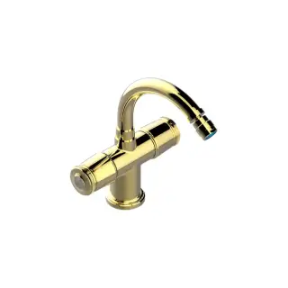 THG CORVAIR FIOR DI BOSCO Смеситель для биде на 1 отверстие, 2-х вентильный, с донным клапаном, цвет: полированное золото