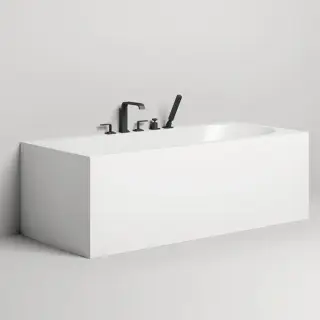 Salini Fabia Ванна пристенная 170x75x60см, овальная чаша, донный клапан, сифон, слив-перелив, S-Sense, цвет: белый глянцевый