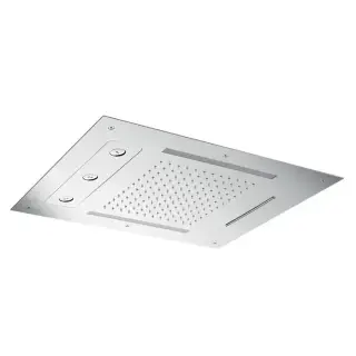 Almar Верхний душ 63х48см., встраиваемый, потолочный, 3 режима, каскад, тропический дождь, хромотерапия, цвет: Mirror Stainless Steel