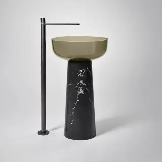 Antonio Lupi Albume Раковина 48х65 см, без отв., на пьедестале, Cristalmood, цвет: Nebbia/Nero Marquinia