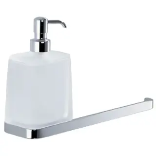 Colombo Time Дозатор для жидкого мыла с держателем туалетной бумаги, подвесной, цвет: хром/матовое стекло