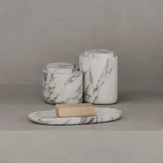 Dea Design Marble Мыльница настольная, 21х13.2хh1.8см., из мрамора, цвет: Statuario White