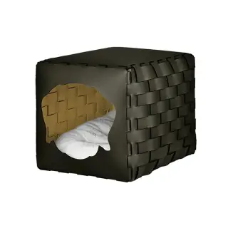 ADJ Домик для питомца Dog, 35x40xH35 см., цвет: оливковый/горчичный