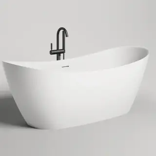 Salini Noemi Ванна отдельностоящая 170х75х69cм, донный клапан, сифон, слив-перелив, S-Stone, цвет: белый матовый