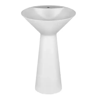 Gessi Total Look Раковина 46х90 см, 1 отв., напольная, Cristalplant, без перелива, слив в стену, с сифоном, цвет: матовый белый