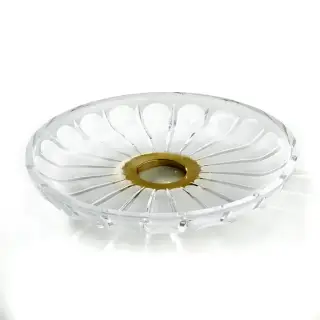 3SC Montblanc Лоток настольный 22хh2,5х22 см, цвет: прозрачный хрусталь/латунь