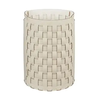 ADJ Круглая корзина для белья Bottega, D40xH57 см., цвет: панна котта/белый