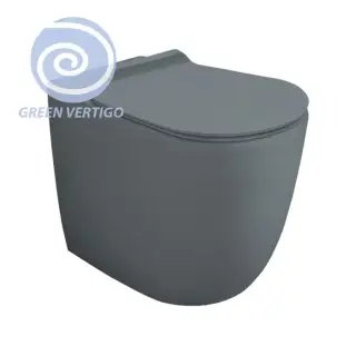Simas Vignoni Унитаз напольный 56х36,5см., безободковый, слив универсальный, смыв TORNADO (green vertigo), цвет: cemento matt