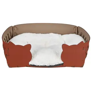 ADJ Лежанка Cat, 45x30xH15 см., цвет: коньяк/бордо