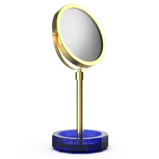 Decor Walther KR KSA Kristall Зеркало косметическое, настольное, цвет: Capri синий/золото матовое