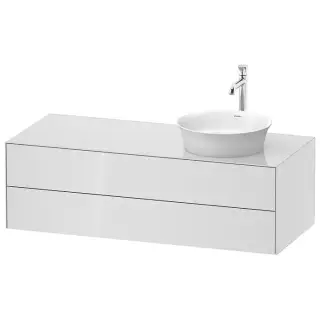 Duravit White Tulip Тумбочка подвесная 130x55х40.8см., раковина, 2 ящика, цвет: белый высокоглянцевый