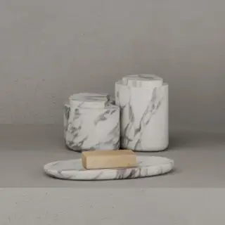 Dea Design Marble Контейнер с крышкой, 15х9.2хh8.5см., настольная, из мрамора, цвет: Statuario White