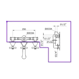 Nicolazzi P.m. Blanc Встраиваемая часть настенного смесителя