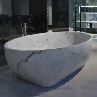 Antonio Lupi Solidea Ванна отдельностоящая 190х130х50 см из натурального камня, цвет: Marmo Carrara