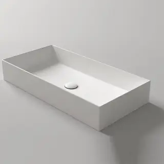 Simas Agile Раковина 80х40 см, без отв., на столешницу, без перелива, цвет: белый матовый