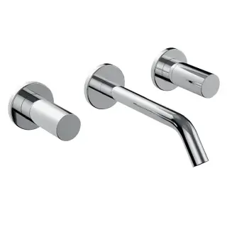 Laufen Kartell Встраиваемый смеситель для раковины на 3 отв, излив 175мм (внешние части), цвет: нержавеющая сталь (PVD)