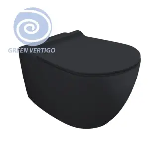 Simas Vignoni Унитаз подвесной 56х36,5см., безободковый, смыв TORNADO (green vertigo), цвет: antracite matt
