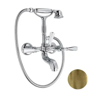 Nicolazzi Teide Смеситель для ванны на 2 отверстия, с душевой лейкой и шлангом, цвет: бронза