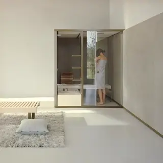 Effegibi BodyLove H Хаммам 200x176x220см, угловая DX, цвет: трубчатое стекло/гладкое стекло