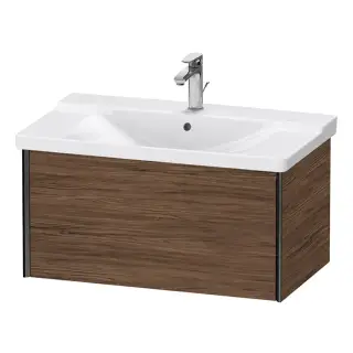 Duravit XViu Тумба подвесная 81x46.9x40.5см, с раковиной, 1 ящик, цвет: walnut dark/черный матовый