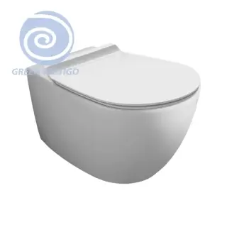 Simas Vignoni Унитаз подвесной 56х36,5см., безободковый, смыв TORNADO (green vertigo), цвет: белый глянец