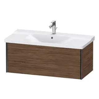 Duravit XViu Тумба подвесная 101x46.9x40.5см, с раковиной, 1 ящик, цвет: walnut dark/черный матовый