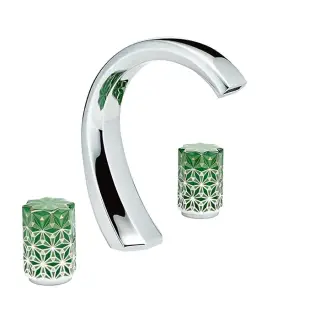 THG Nihal Porcelaine Verte Смеситель для раковины на 3 отверстия, с донным клапаном, цвет: хром