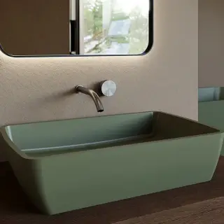 Salini Gloria Раковина накладная 65х40х14.5см, без отв., без перелива, материал: S-Stone, цвет: Olive green