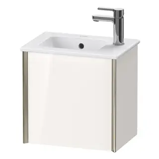 Duravit XViu Тумба подвесная 41x29x40см, с раковиной, 1 дверь, (петли справа), цвет: белый глянцевый/champagne matt