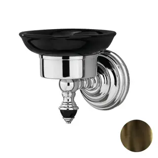 Devon&Devon Black Diamond Мыльница подвесная, черная керамика, цвет: бронза