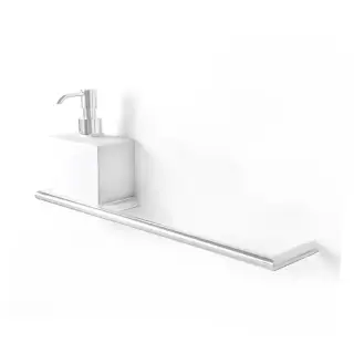 3SC Guy Полотенцедержатель и дозатор, 40см.,  слева, подвесной, композит Solid Surface, цвет: белый матовый/белый матовый