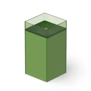 Dea Design Pedestal Basin Раковина 45х45х90см., напольная, без отв., Glasstech, прозрачная смола, цвет: Emerald R3