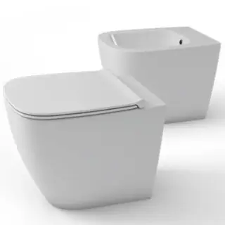 Globo Genesis Унитаз напольный приставной,  безободковый 55 см,слив универсальный, с креплением, цвет: белый