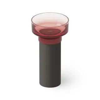 Dea Design Robust type Раковина 48x48x90см., напольная, без отв., Glasstech, прозрачная смола, цвет: чаша pomegranate/пьедестал graphite