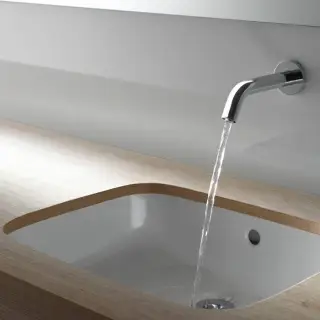 TOTO Public Раковина 54x46см, встраиваемая снизу, с переливом, CeFiONtect, цвет: белый