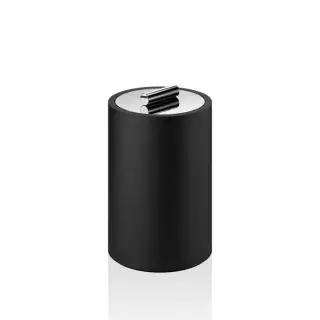 Decor Walther Black Stone DMD L Баночка универсальная 16x10см, с крышкой, цвет: черный матовый / хром