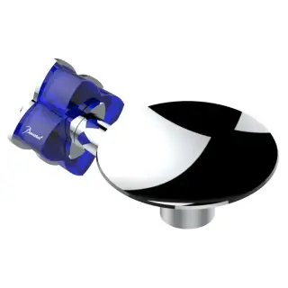 THG Pétale de cristal bleu Мыльница металлическая ø 10см., подвесная, цвет: хром/синий хрусталь