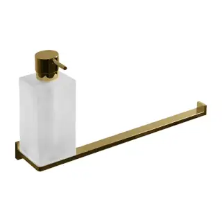 Colombo Look Полотенцедержатель с дозатором жидкого мыла, цвет: матовое золото/матовое стекло