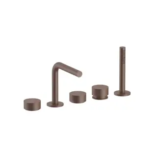 Fantini AF/21 Набортный смеситель для ванны, 5 отв., излив: 155 мм, цвет: Matt Copper PVD